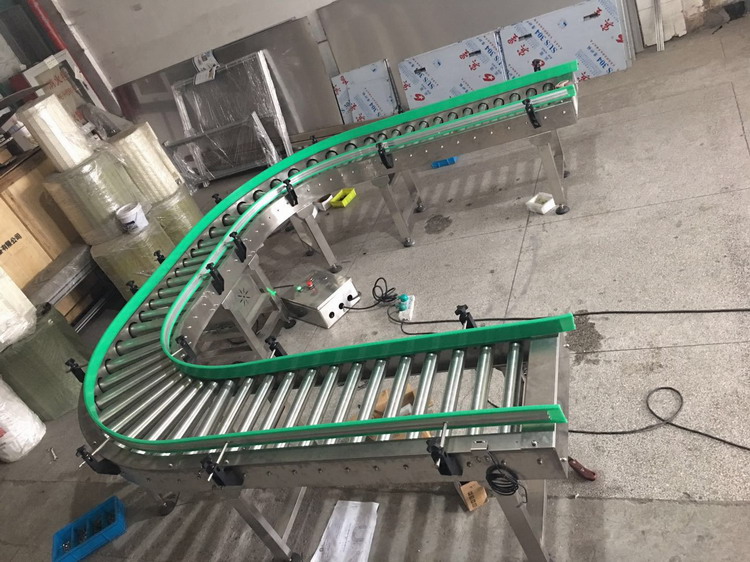 定做轉(zhuǎn)彎滾筒輸送機(jī)，非標(biāo)尺寸轉(zhuǎn)彎滾筒輸送機(jī)